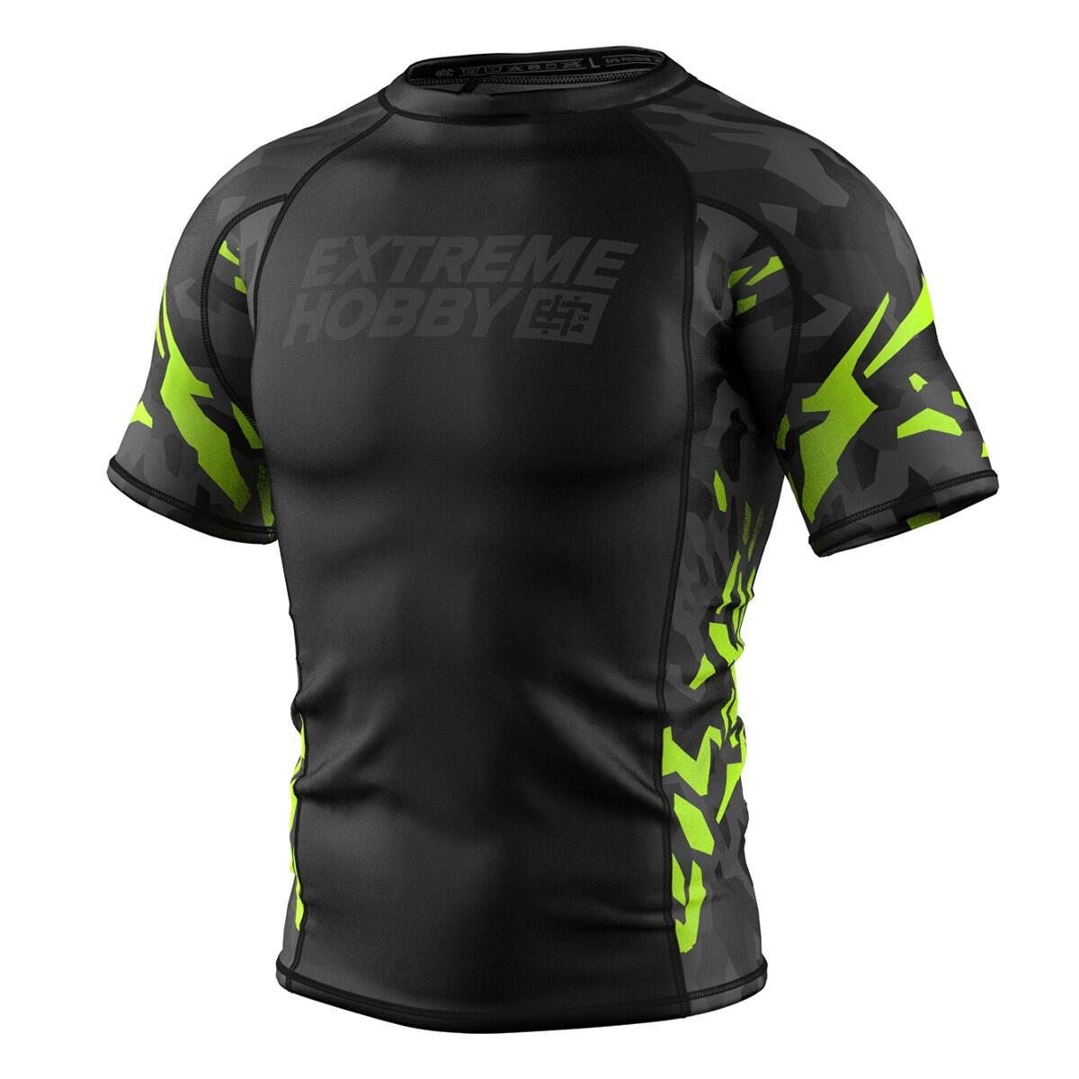 Extreme Hobby - Rashguard Homme À Manches Courtes Pour Le Mma Black Panther - Rashguard - Noir|vert - 42 M/l - Decathlon