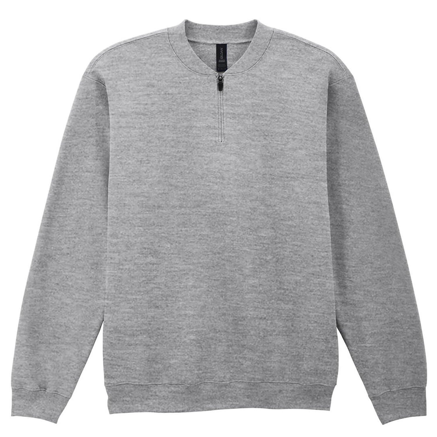 GILDAN Unisex Adult Softstyle Midweight Quarter Zip Sweatshirt (Sport Grey)