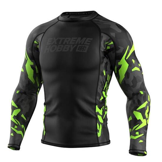 Rashguard à manches longues pour homme MMA EXTREME HOBBY BLACK PANTHER