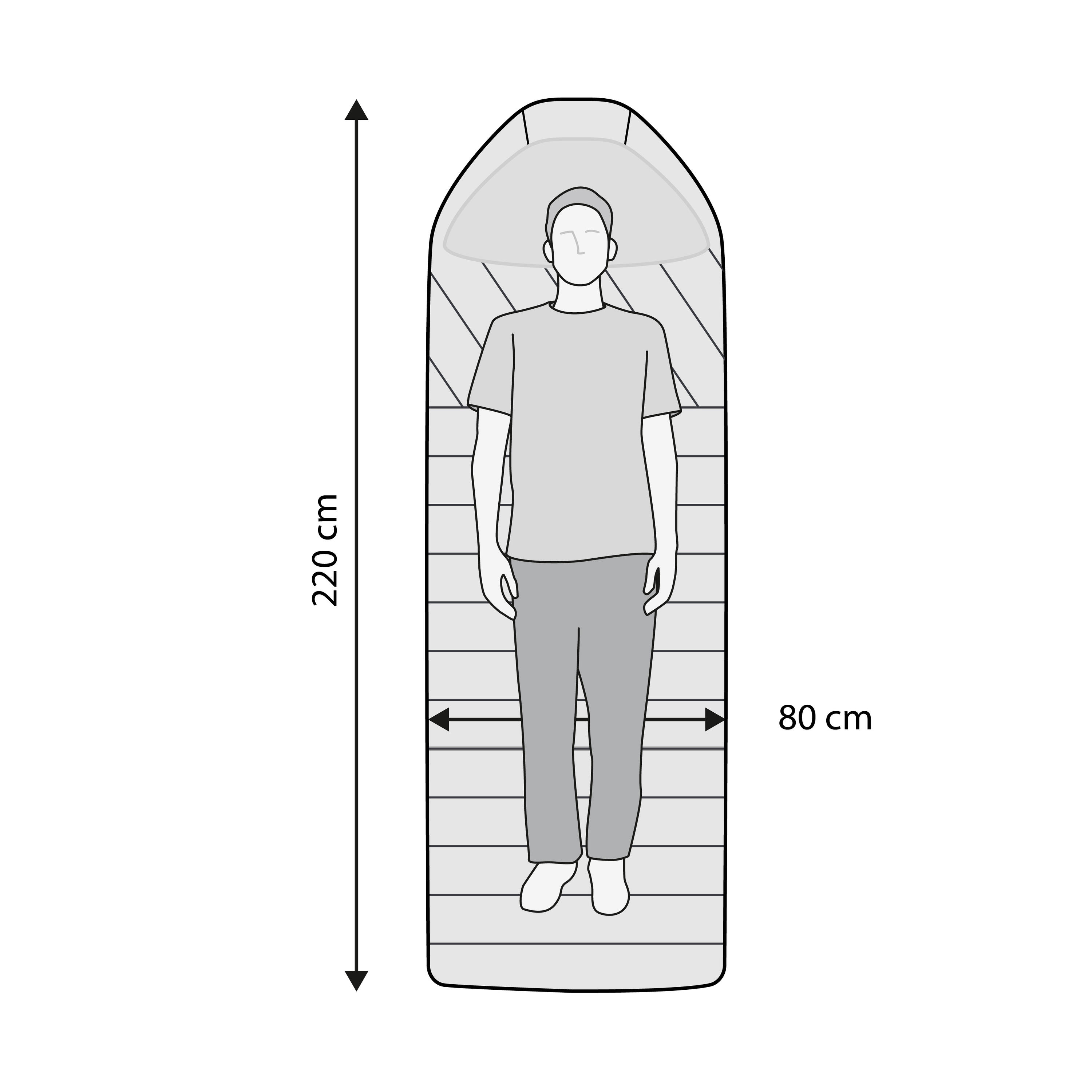 Justcamp Melvin sac de couchage large pour le camping - 3 saisons (4 - 25 °C) 2/7