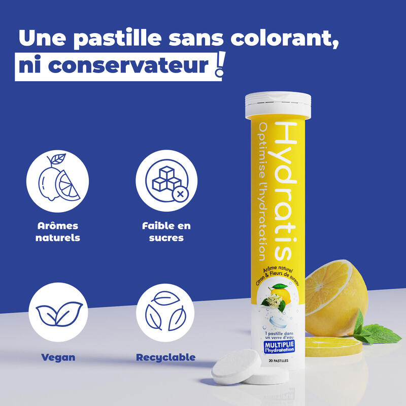 électrolytes Et Hydratation | Tube Hydratis (20 Tabs) | Fruits Des Bois