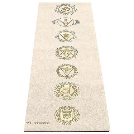 Yogamatte aus Naturkautschuk und Chanvre 4,5mmx61cmx1,83m - 7 Chakren