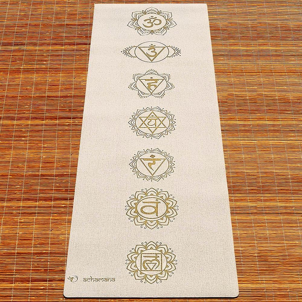 Tapete de yoga caucho natural y cáñamo 4,5mmx61cmx1,83m - 7 chakras 3/7