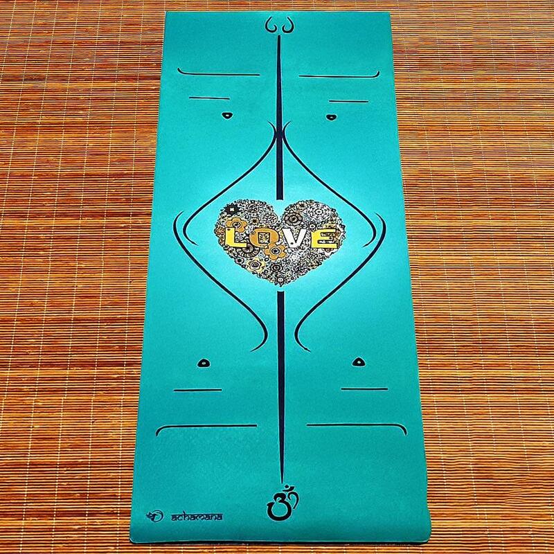 Tapis yoga écologique nouvelle conception 3 plis - 6mm - lignes position