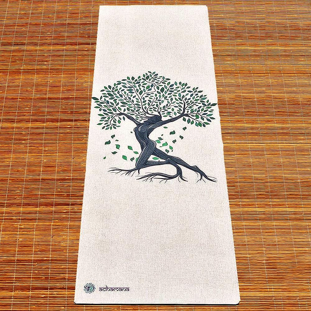 Tappeto yoga in gomma naturale e canapa 4,5 mm - Albero della vita 2/7