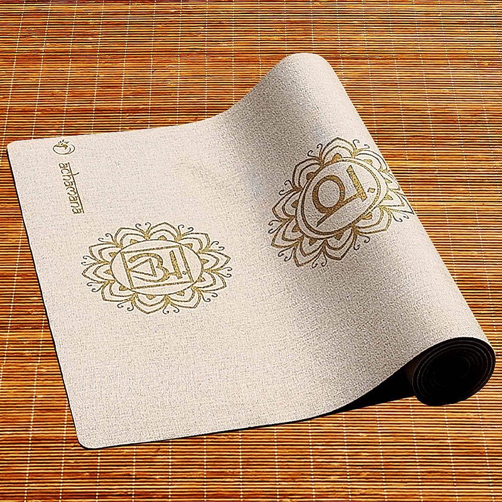 Tapete de yoga caucho natural y cáñamo 4,5mmx61cmx1,83m - 7 chakras 5/7