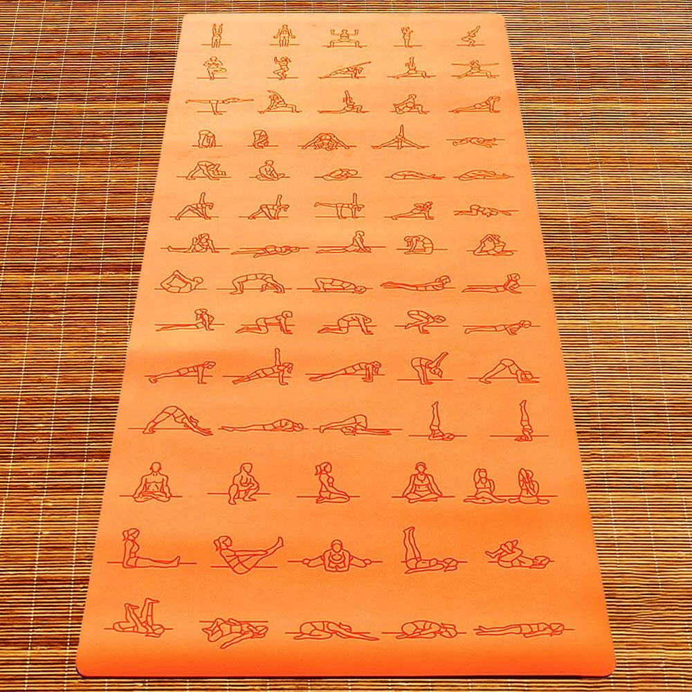 Tapete de yoga caucho-PU 5 mm asanas grabadas agarre manos secas o mojadas 7/7