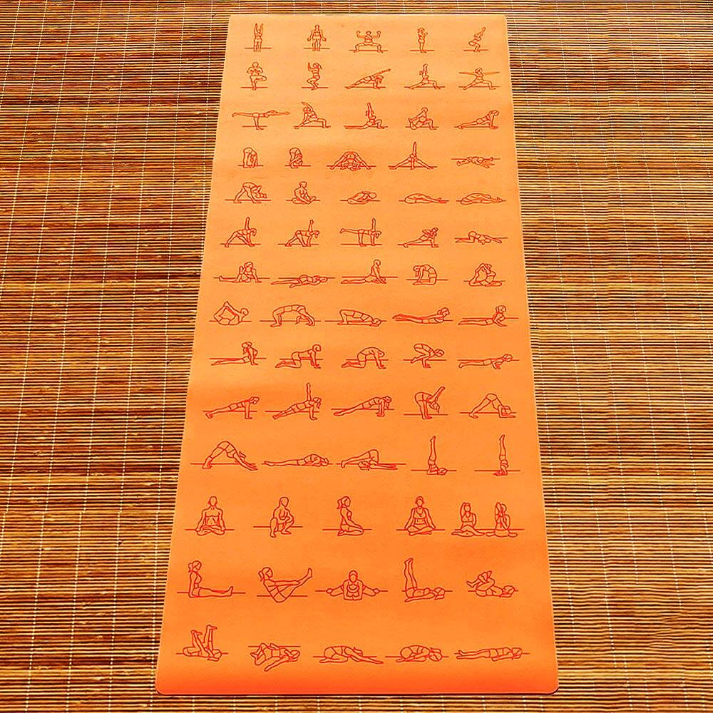 Tapete de yoga caucho-PU 5 mm asanas grabadas agarre manos secas o mojadas 2/7