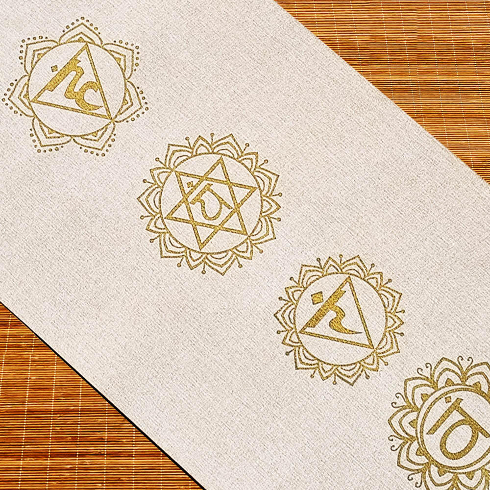 Tapete de yoga caucho natural y cáñamo 4,5mmx61cmx1,83m - 7 chakras 2/7