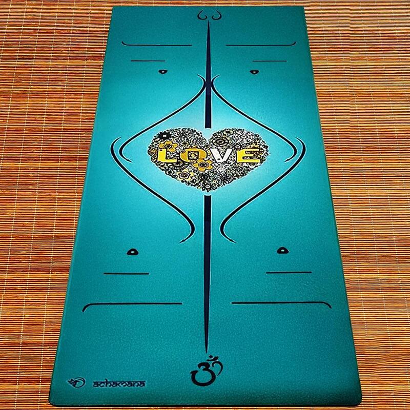 Tapis yoga écologique nouvelle conception 3 plis - 6mm - lignes position