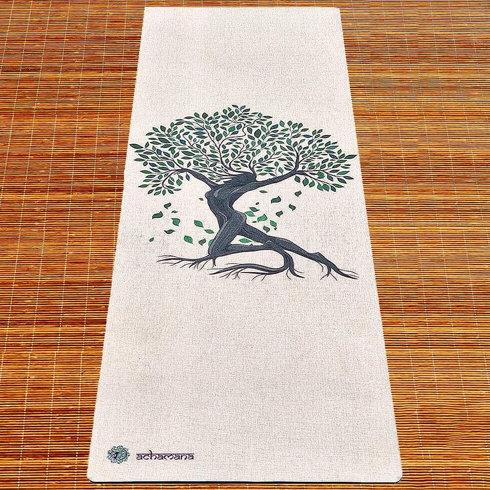 Tappeto yoga in gomma naturale e canapa 4,5 mm - Albero della vita 6/7