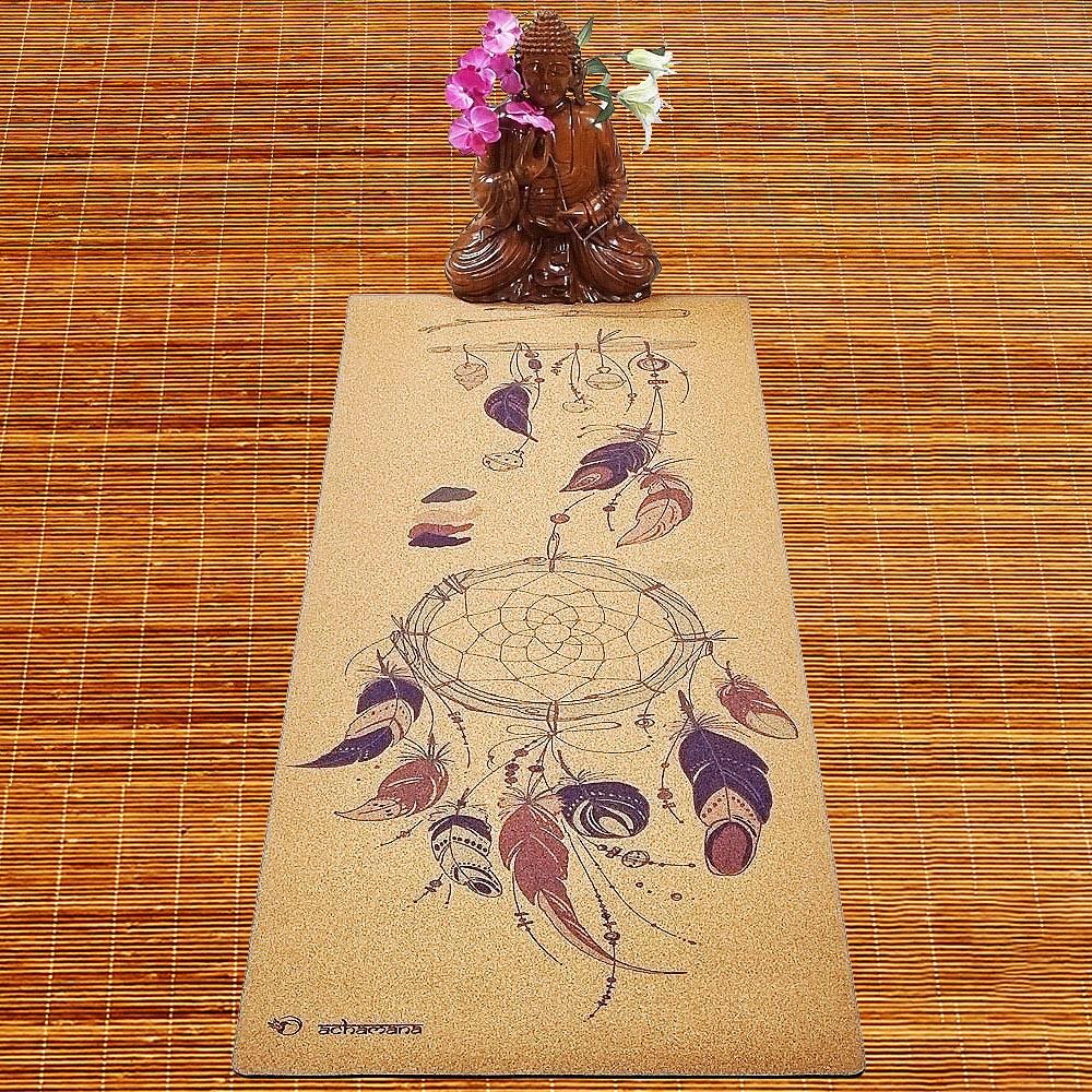 Tapete de yoga, goma antideslizante y corcho 5mmx68cmx1.83m - Atrapasueños 2/7