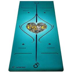 Tapis yoga écologique nouvelle conception 3 plis - 6mm - lignes position