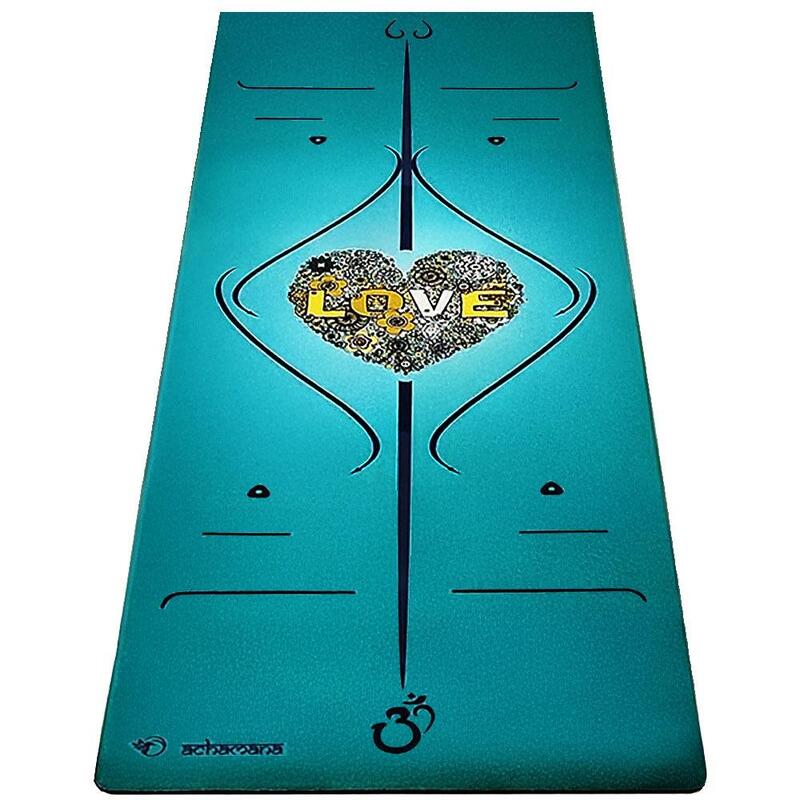 Tapis yoga écologique nouvelle conception 3 plis - 6mm - lignes position
