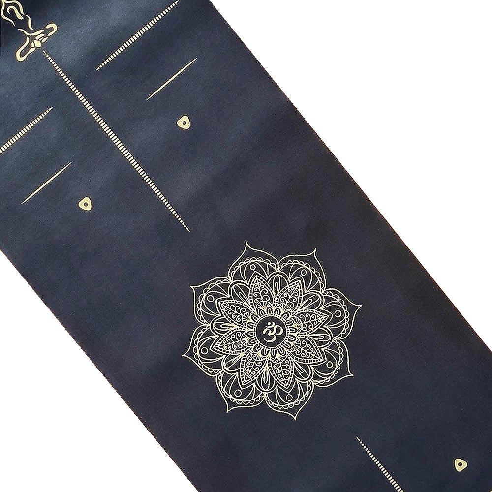 Tapete de ioga borracha-imitação couro 5mm Mandala Gold, mãos secas ou húmidas 2/7