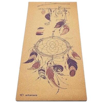 Yogamatte, rutschfest Gummi & Kork 5mmx68cmx1,83m - Traumfänger