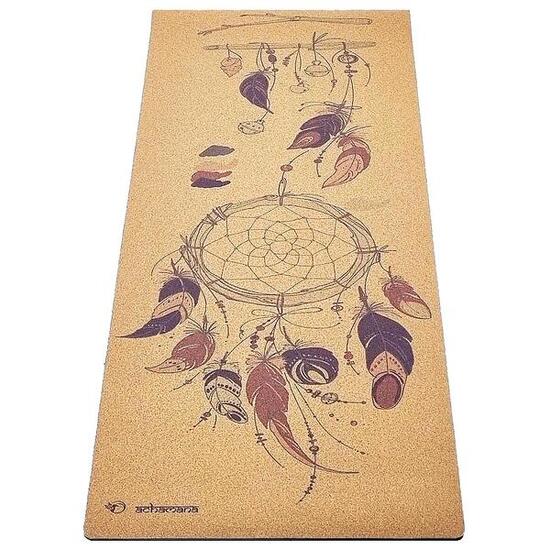 Yogamatte, rutschfest Gummi & Kork 5mmx68cmx1,83m - Traumfänger