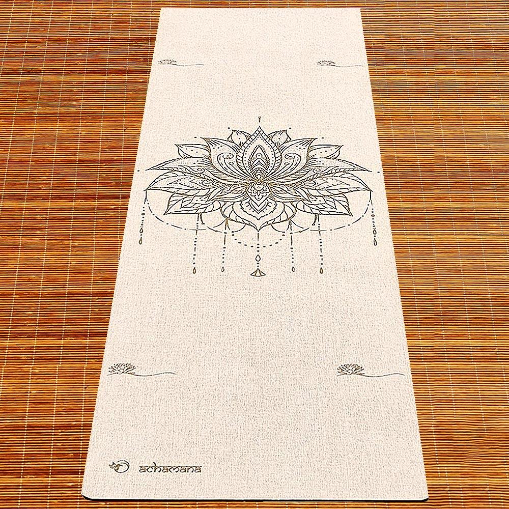 Yogamatte Naturkautschuk & Chanvre 4,5mmx68cmx1,83m Lotusblüte 7/7