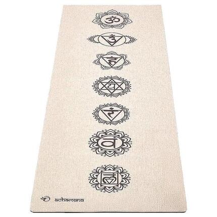 Yogamatte Naturkautschuk und Chanvre 4,5mmx61cmx1,83m 7 Chakras.