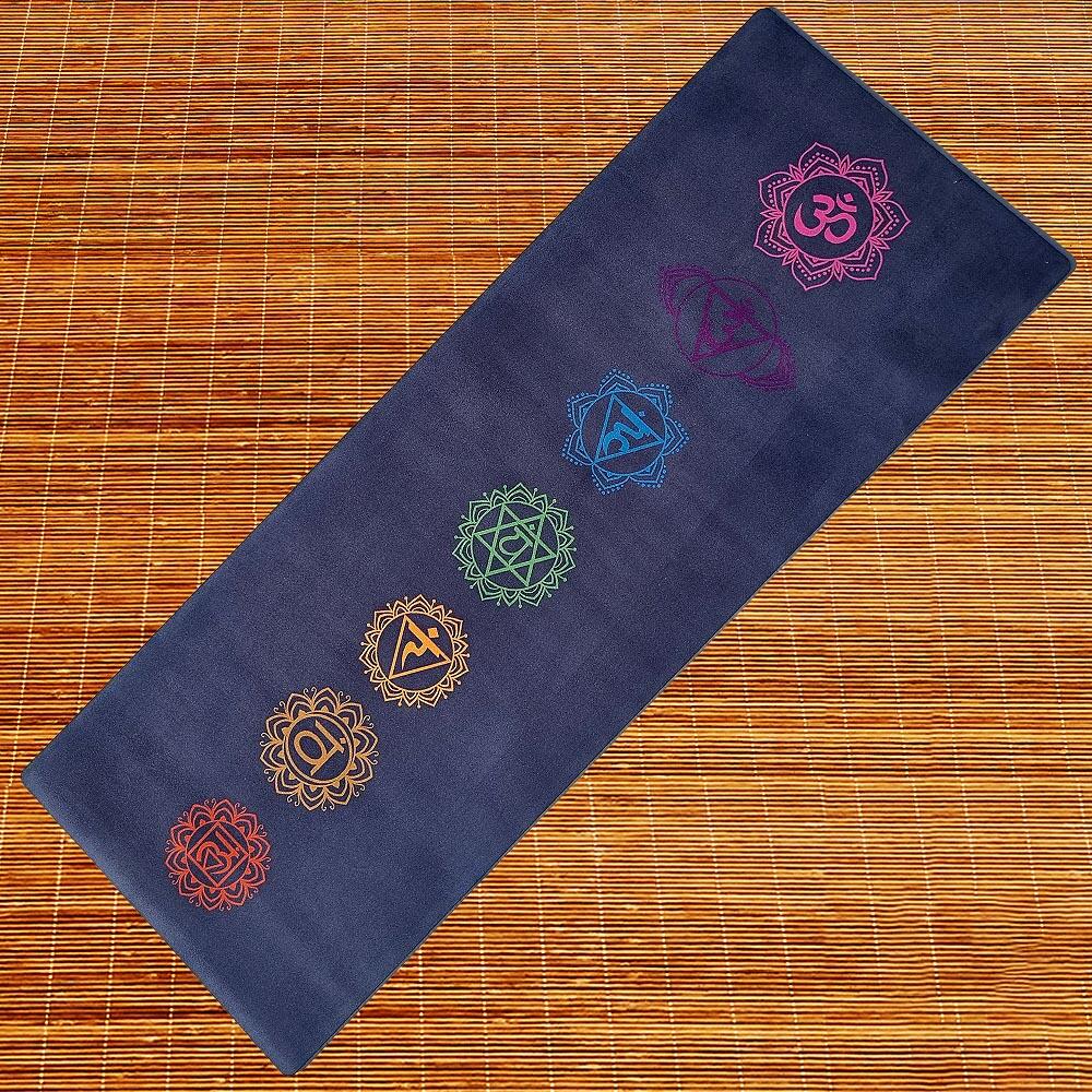 Yogamat natuurrubber & microvezel 5mmx68cmx1,83m - 7 chakra's 2/7