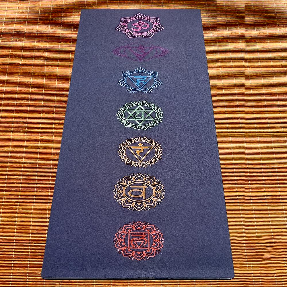 Tapete de yoga caucho natural y microfibra 5mmx68cmx1,83m - 7 chakras 3/7