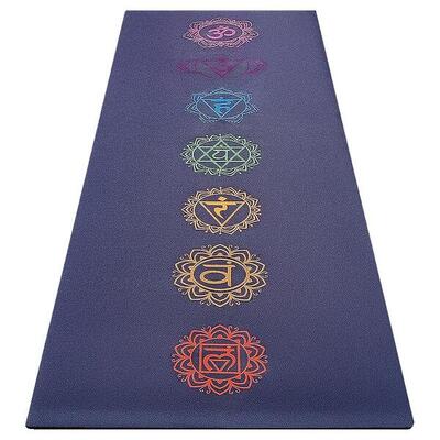 Yogamatte Naturkautschuk & Mikrofaser 5mmx68cmx1,83m - 7 Chakren