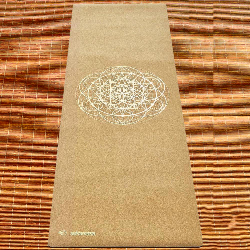 Tapis de yoga caoutchouc & liège XXL, Lg 2,15m, sac de yoga en liège, 2 designs 2/7