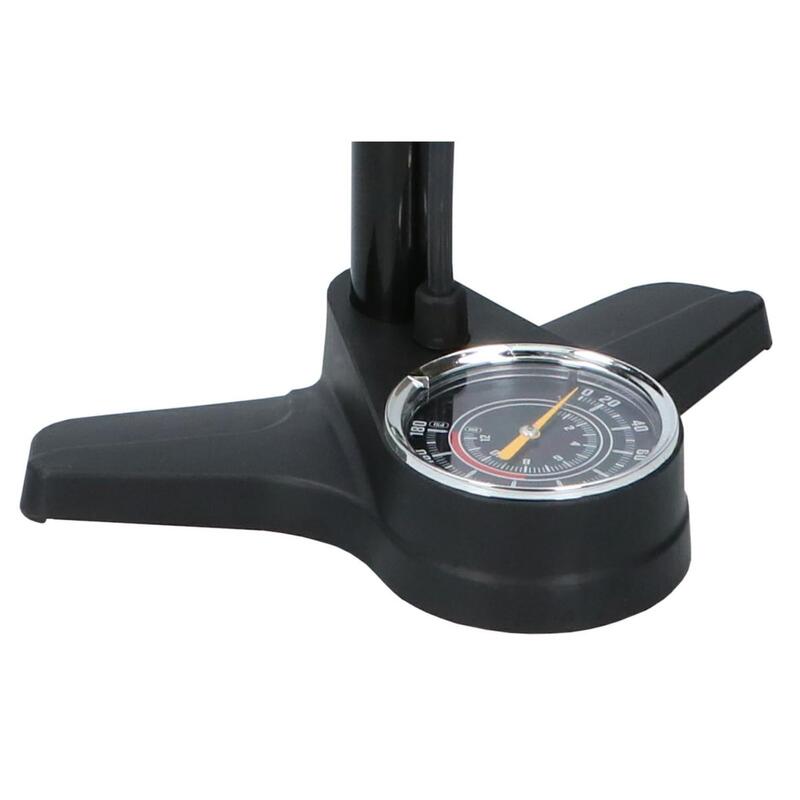 Mini Pompa A Pedale Dunlop Per Bicicletta Con Manometro E 3 Adattatori (Schrader, Presta, Dunlop) - Borsa Inclusa - 2