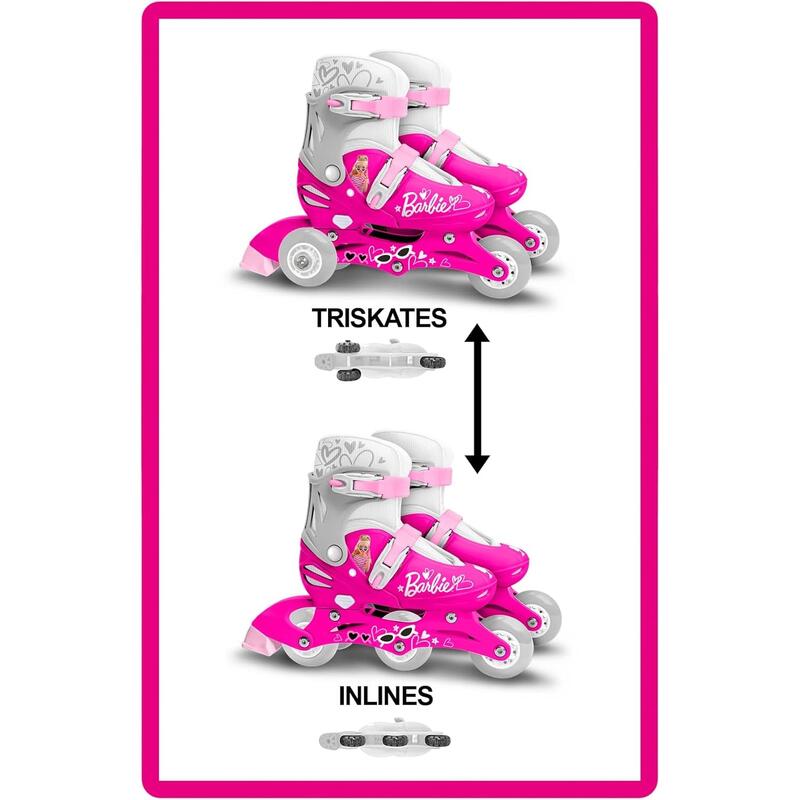 Role reglabile 2 in 1 pentru copii, multicolor, marimea 27-30, Barbie