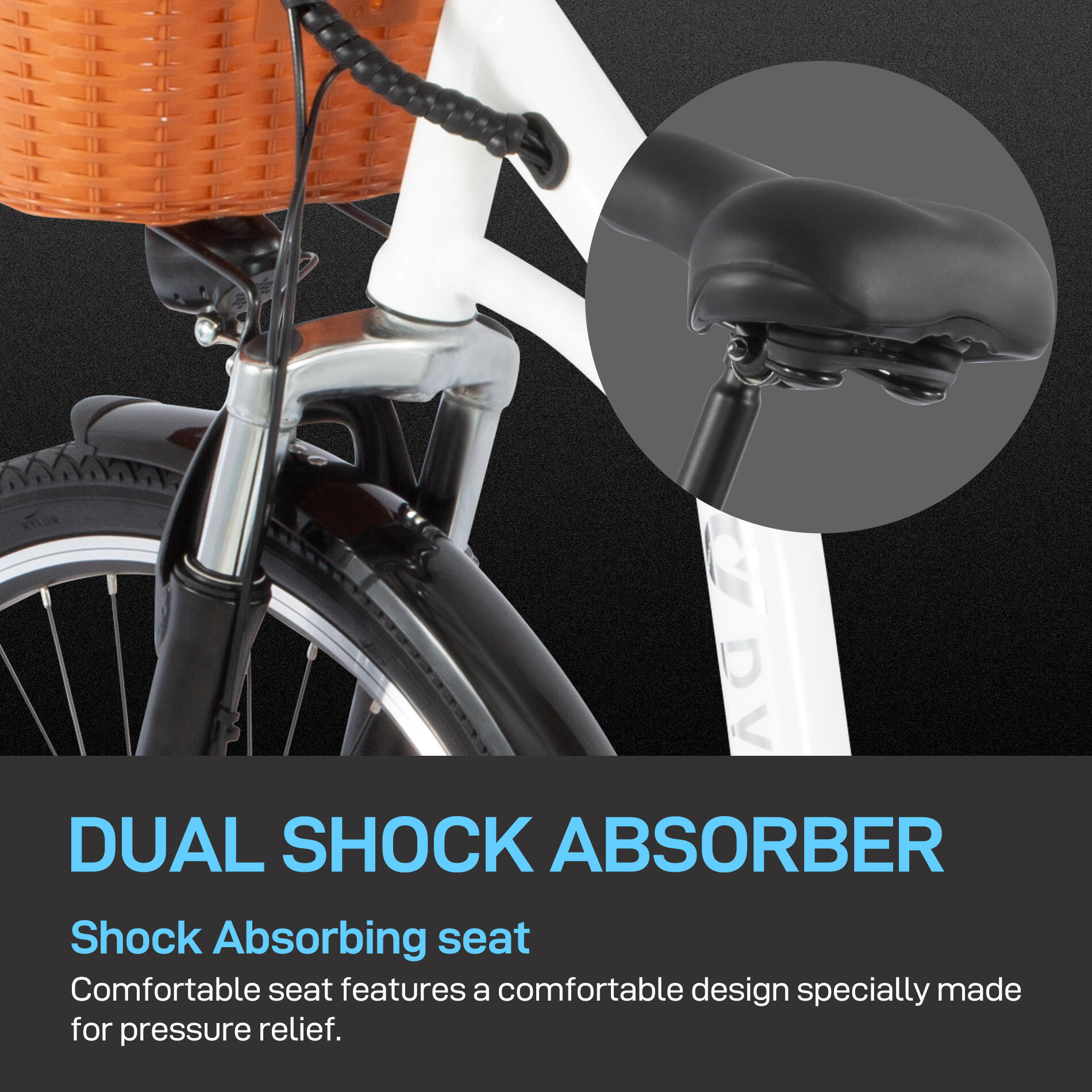 DYU C6 elektrische fiets voor volwassenen 26" 36V 12,5Ah accu 6/7