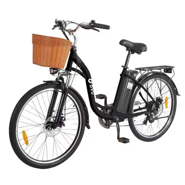 DYU Bicicleta eléctrica DYU C6 para adultos, 26", batería de 36 V y 12,5 Ah