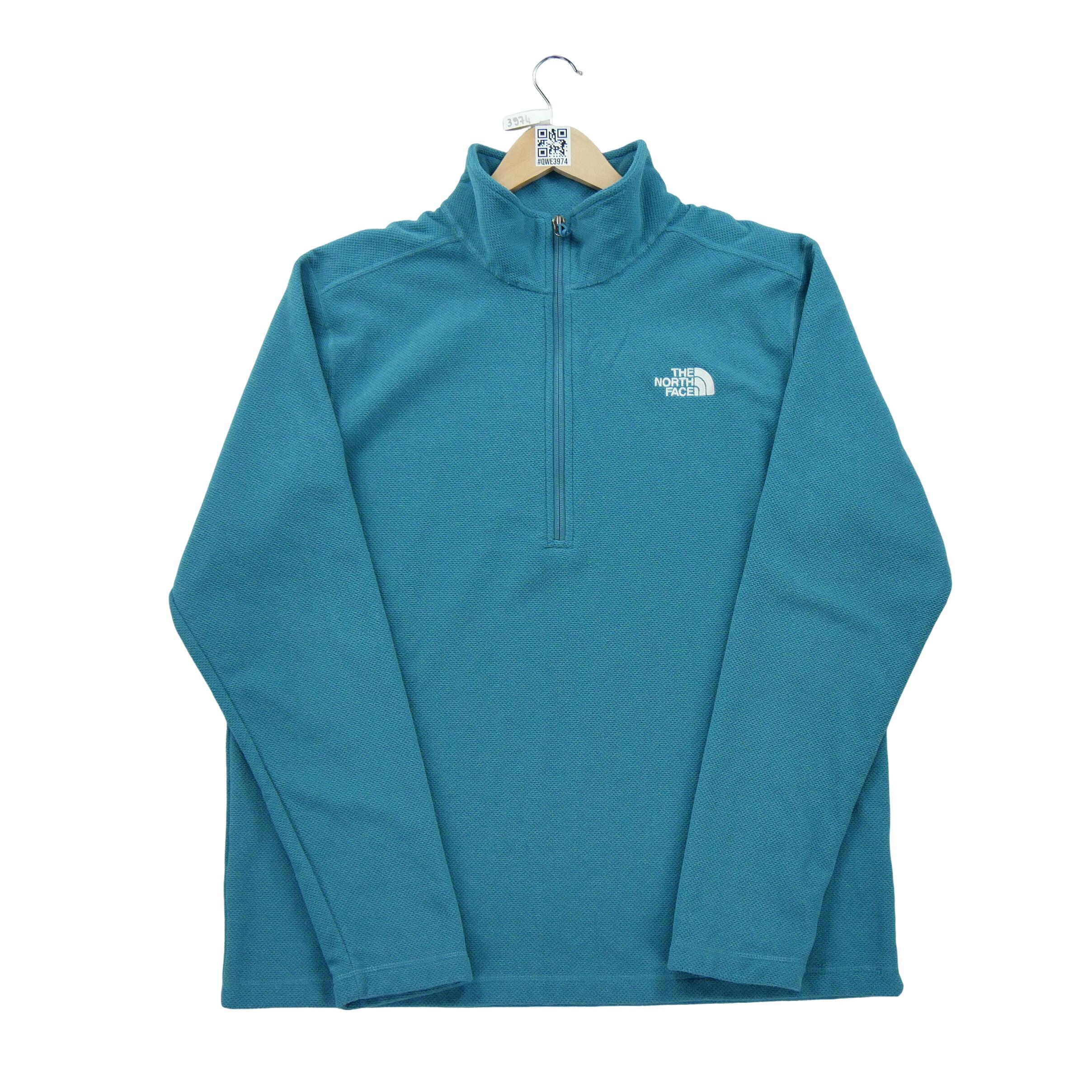 Segunda Vida - Pulôver de lã turquesa TNF para homens - Como novo