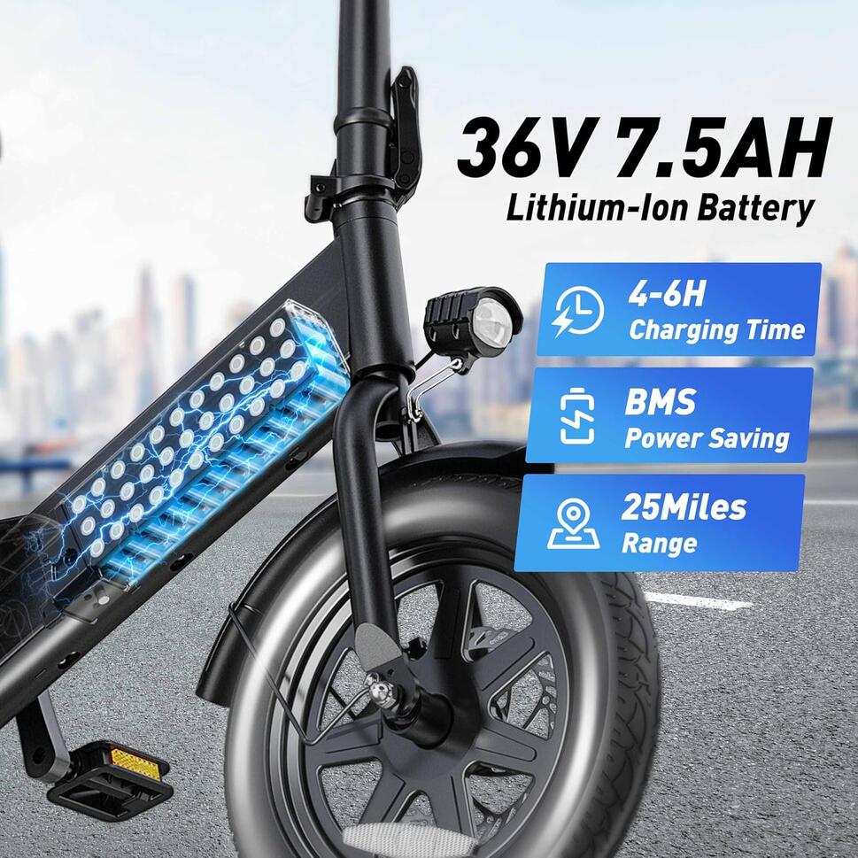 Składany rower elektryczny DYU C3 14 cali 350W 36V 7.5Ah
