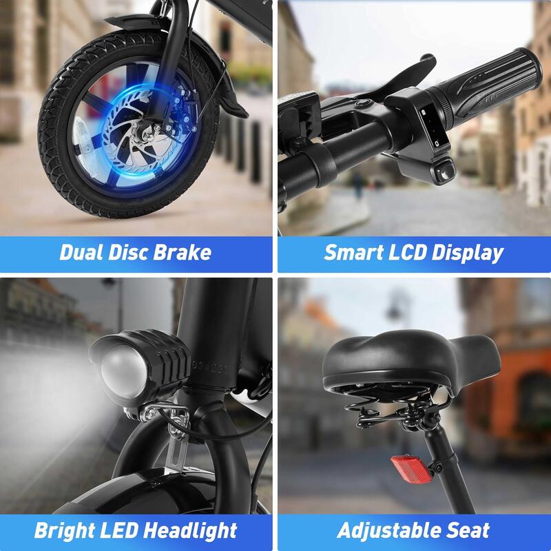 Vélo électrique DYU C3 14 pouces, batterie 36 V 7,5 Ah