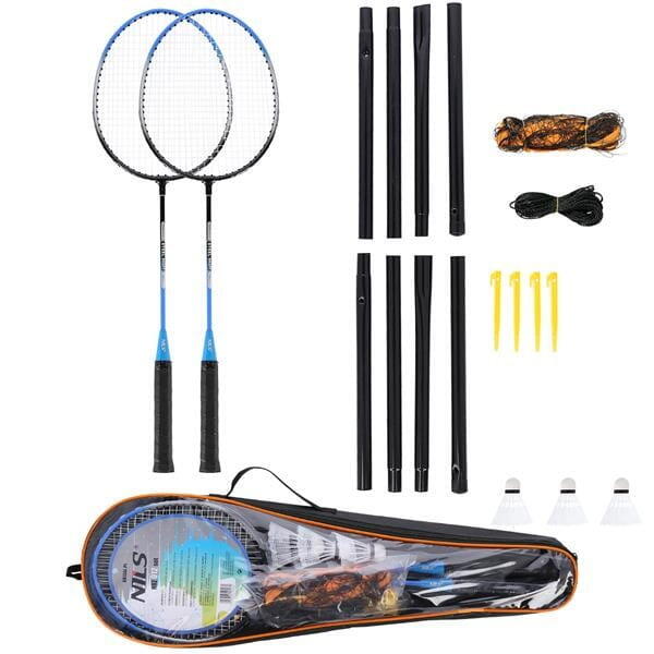 Badmintonset 2 rackets + 3 shuttlecocks + net in hoes Nils NRZ012 7/7