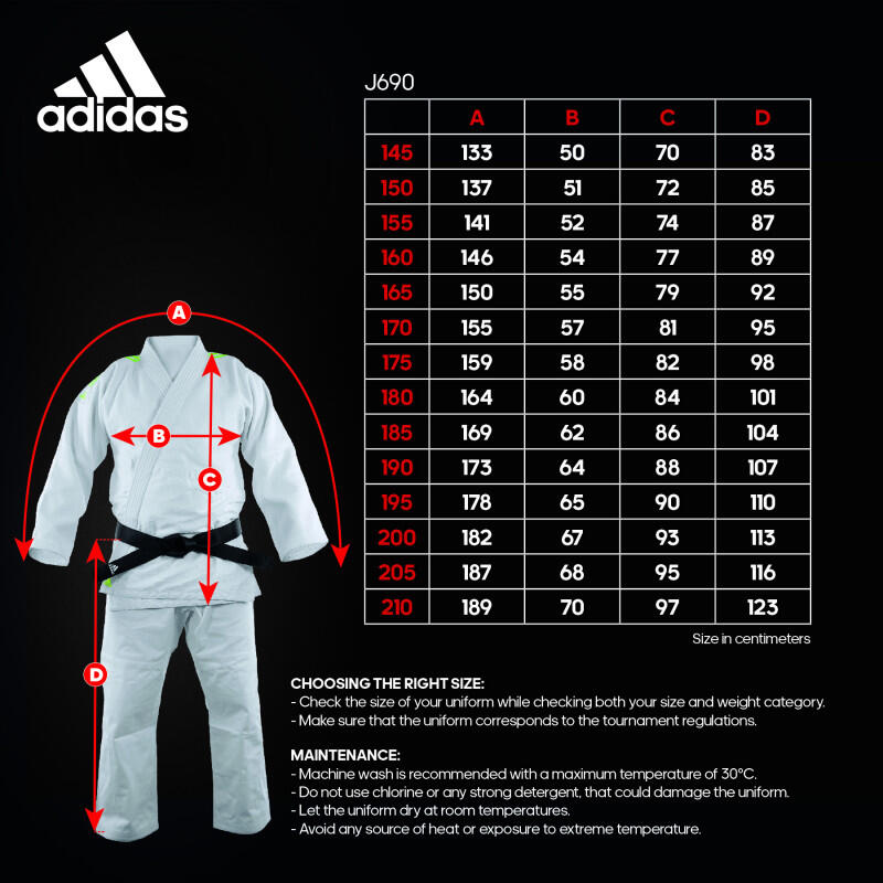 Adidas judopak J690 Quest met gouden strepen 4/4