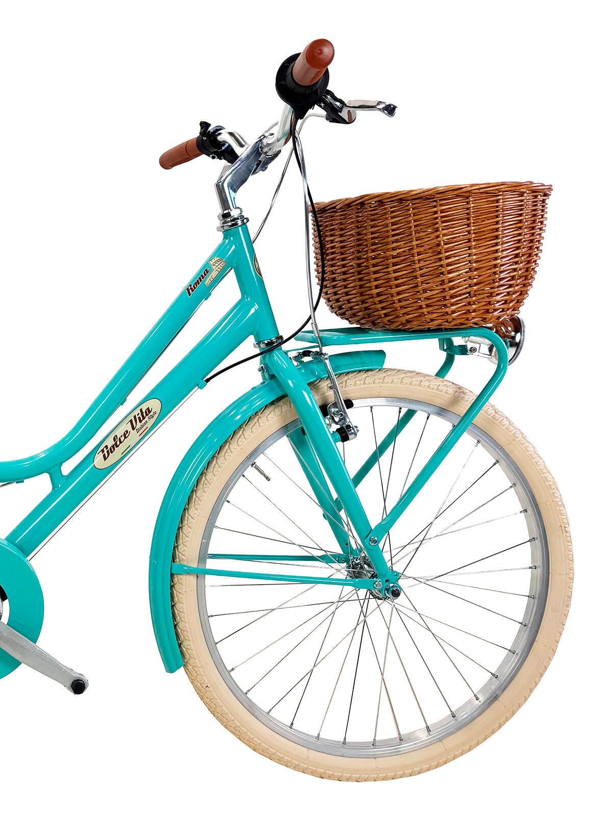 Meisjesfiets Dolce Vita by Canellini ROMA 24" 6V met mand - Tiffany 2/3