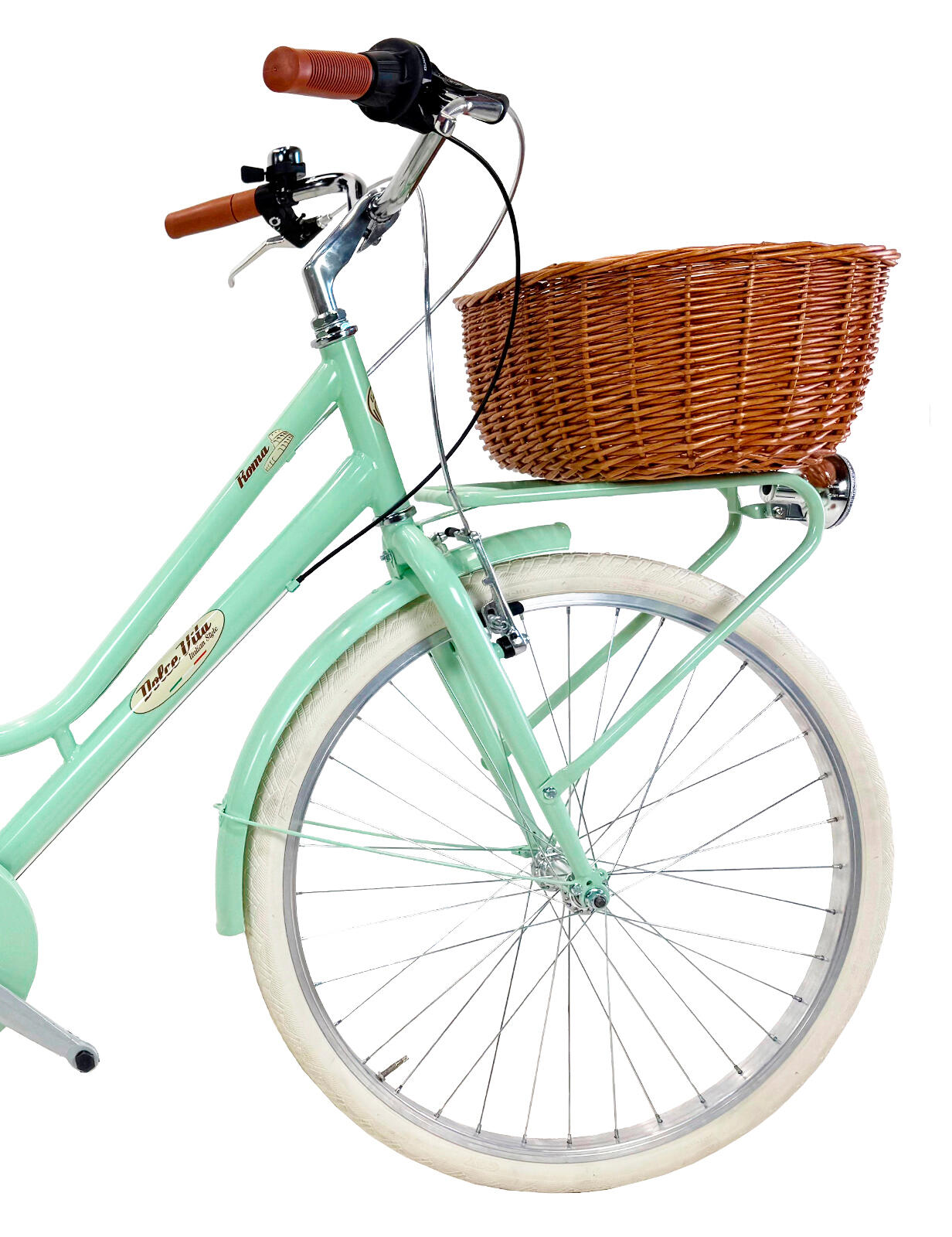 Bici da città Dolce Vita by Canellini ROMA 26" con cesto - Verde Chiaro 2/3