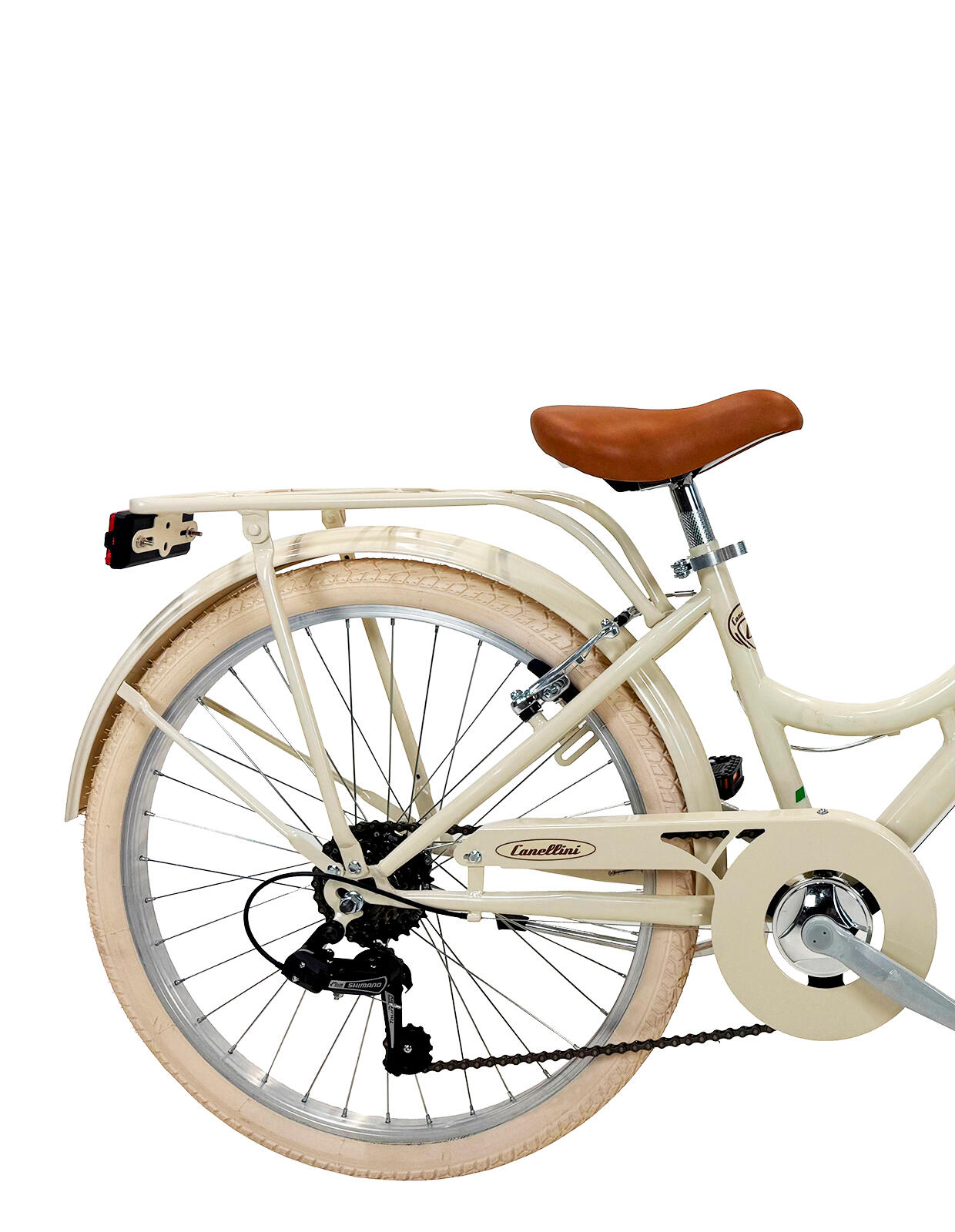 Meisjesfiets Dolce Vita by Canellini ROMA 24" 6V met mand - Crème 3/3