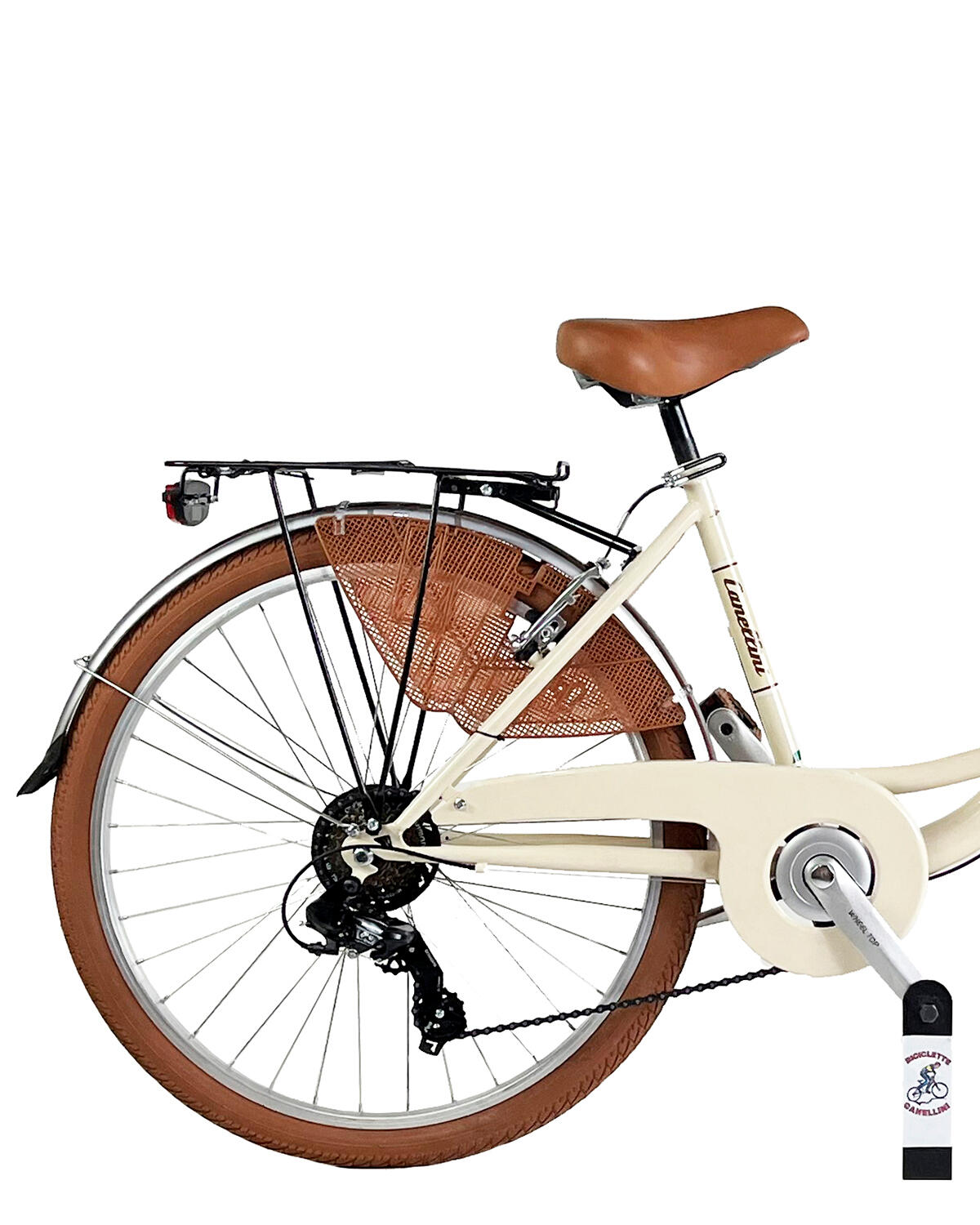 Stadtfahrrad Dolce Vita by Canellini VENERE 26" mit Korb - Creme 3/3