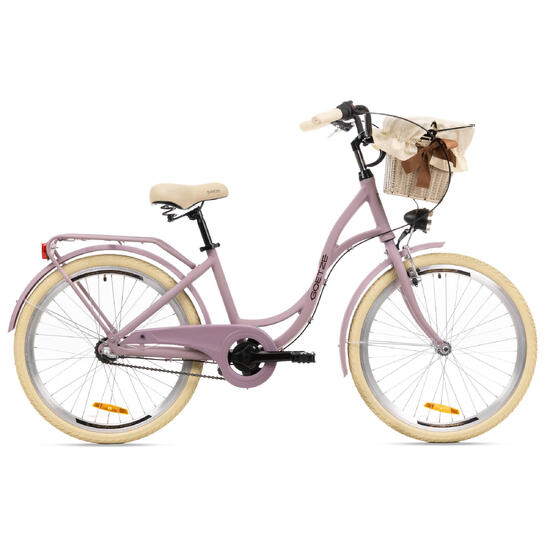 Rower Miejski Młodzieżowy Style 24 Alu NewLine 3 Biegi, Kosz