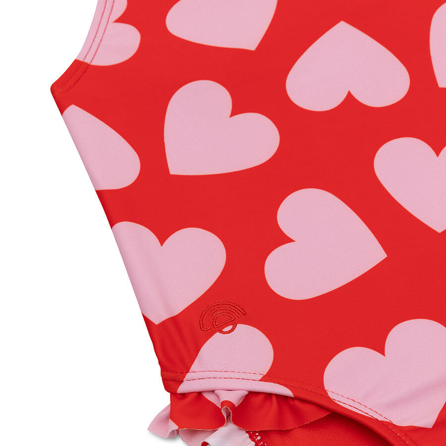 Swim Essentials Swimsuit Girls - Red - Hearts 4/7