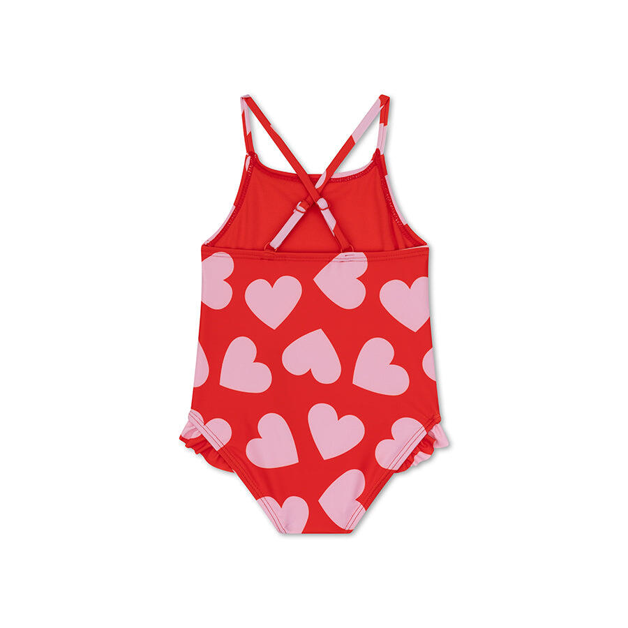 Swim Essentials Swimsuit Girls - Red - Hearts 3/7