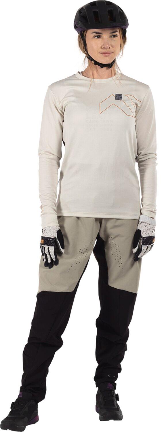 MTB Trail 3.0 Langarm-Trikot aus leichtem Ice-Yarn-Gewebe Grau Damen 3/6