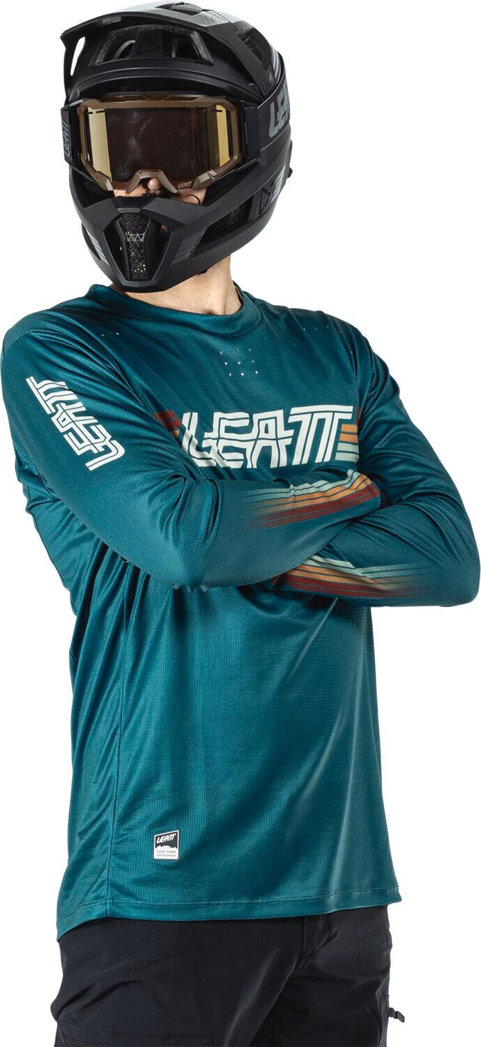Camiseta MTB Enduro 4.0 elástica de manga larga azul claro para hombre 5/8