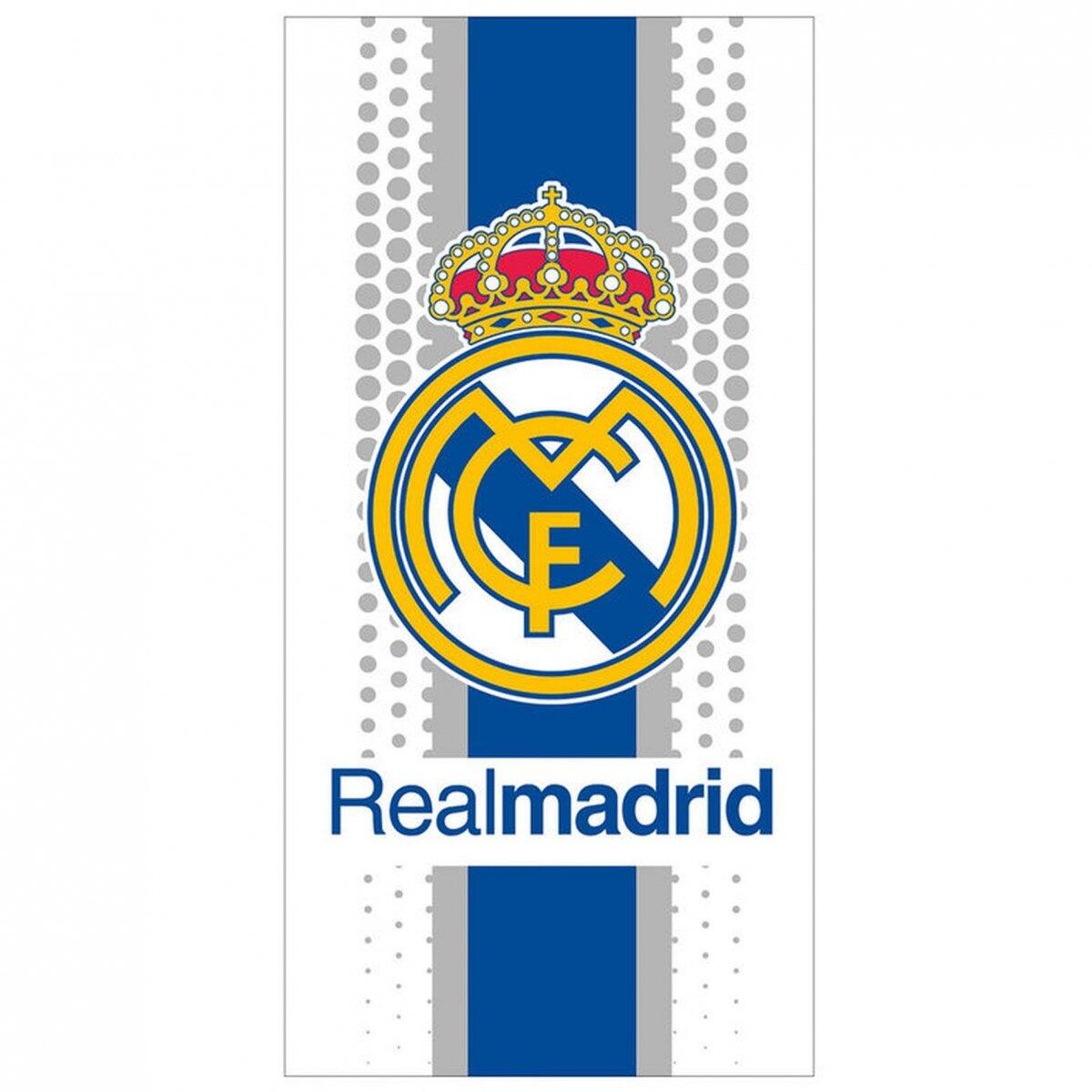 Toalla de Microfibra Real Madrid Escudo Central Blanca 140x70 1/3