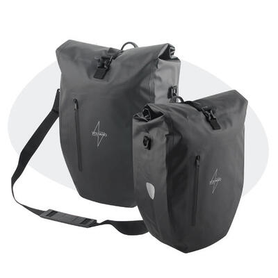 Voltano luxe fietstas 28l - enkele pakaftas - zwart - 100% waterdicht