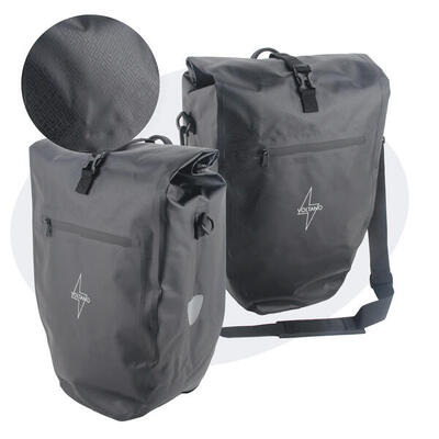 Voltano luxe fietstas 28l - greek zwart - enkele pakaftas - 100% waterdicht