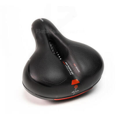 Voltano fietszadel met gelpads - zwart/rood - unisex - zadelstrop