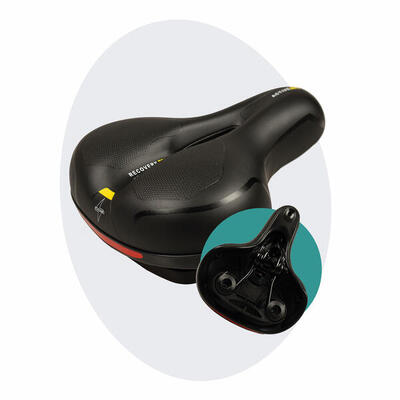 Voltano fietszadel met gelpads - zwart/geel - unisex - zadelstrop